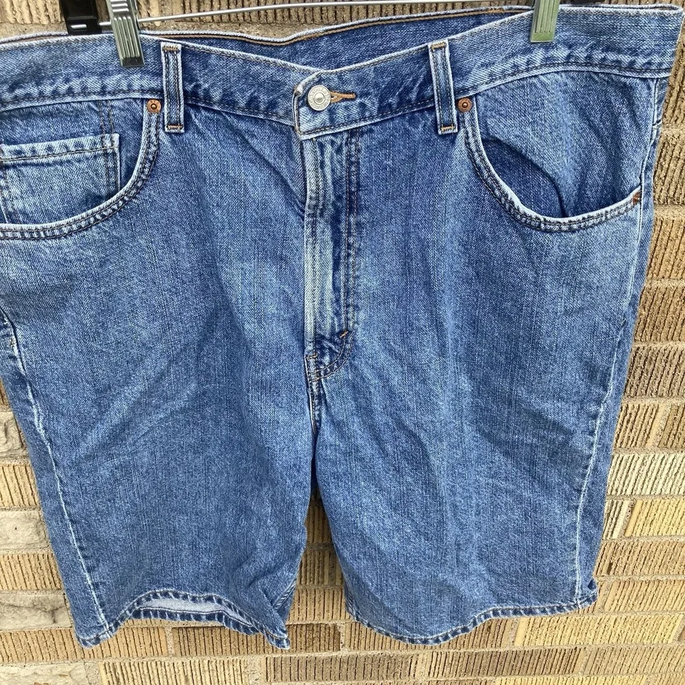 Levi's 505 Mens Denim Shorts 40 Red Tab Straight Leg Blue Jean Medium Wash Jorts